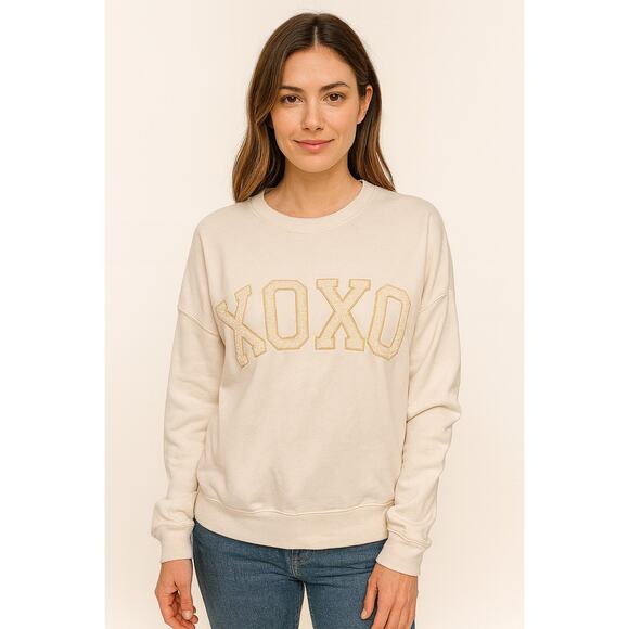 Cupcakes & Cashmere Tops - Cupcakes and Cashmere XOXO Cream Sweatshirt Cozy Casual Pullover S